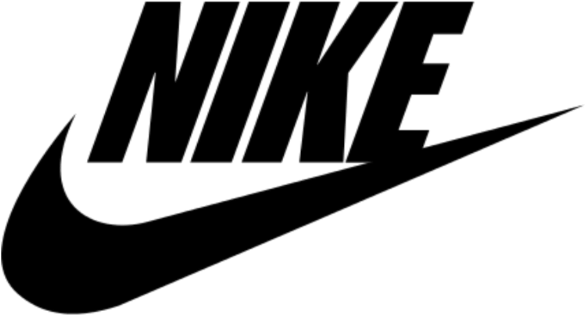 Black Nike Brand Logo With Swoosh Isolated Transparent PNG PNG