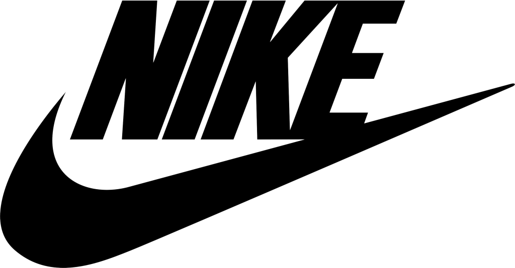 Black Nike Wordmark And Swoosh Logo High Contrast PNG Graphic PNG