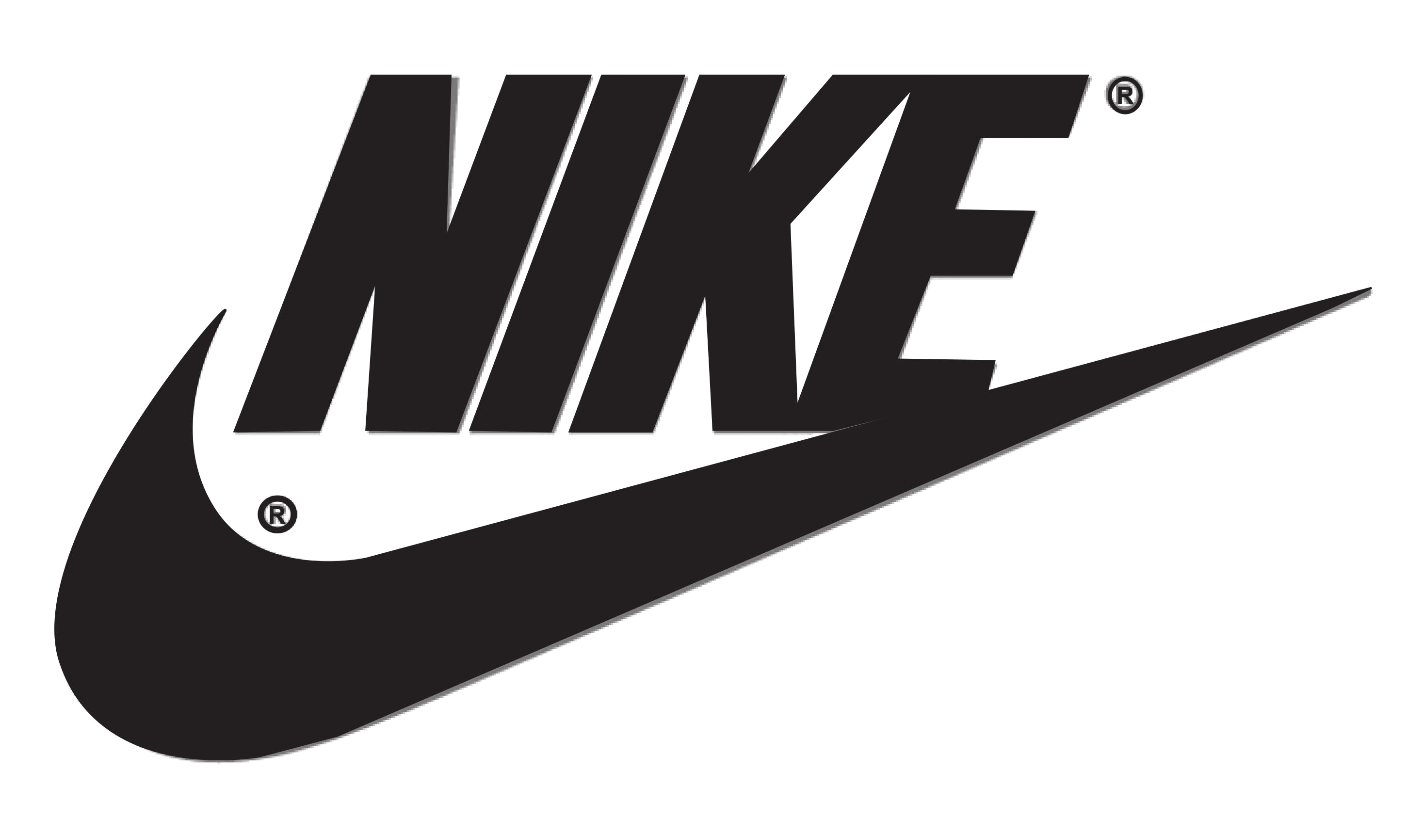 Bold Black Nike Wordmark And Swoosh Logo Isolated PNG Image PNG