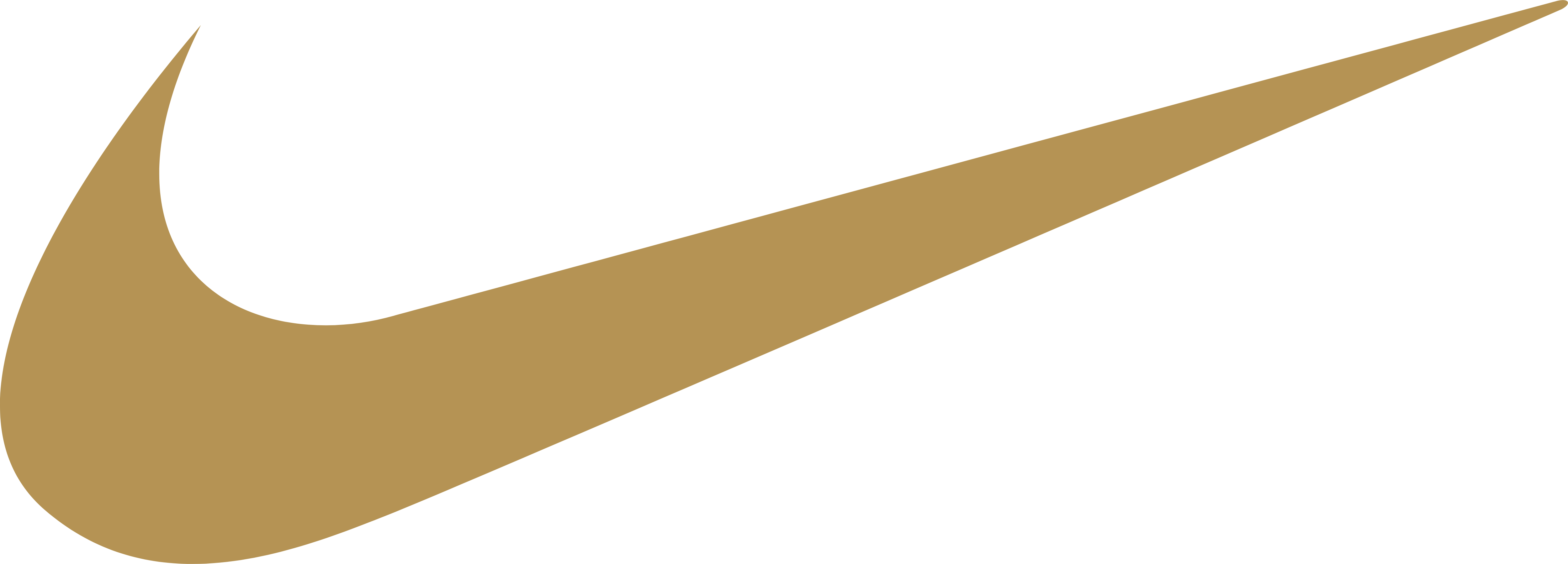 Metallic Gold Nike Swoosh Logo Isolated Transparent PNG Image PNG