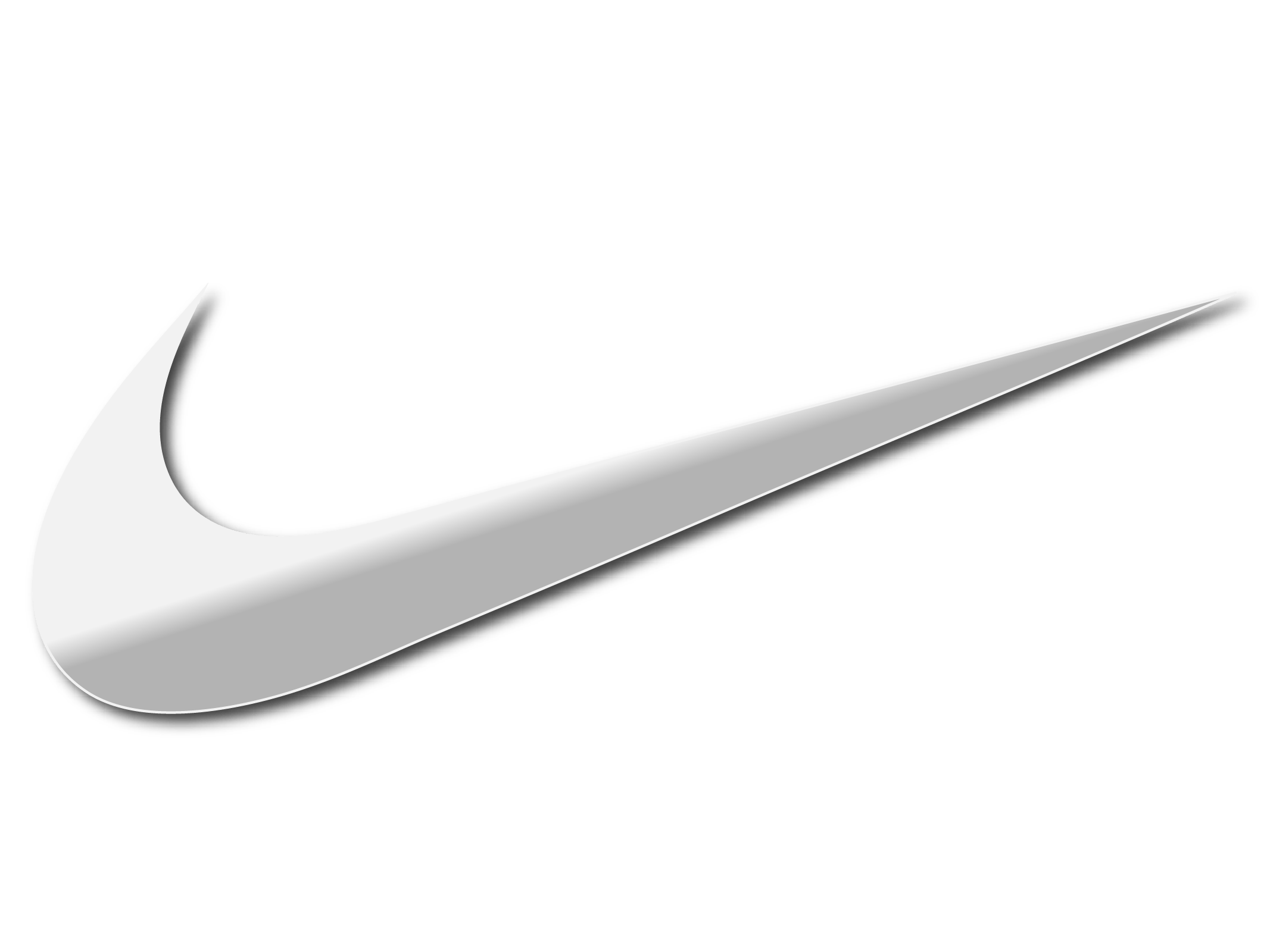 Metallic Silver Nike Swoosh Logo With Three Dimensional Shading PNG