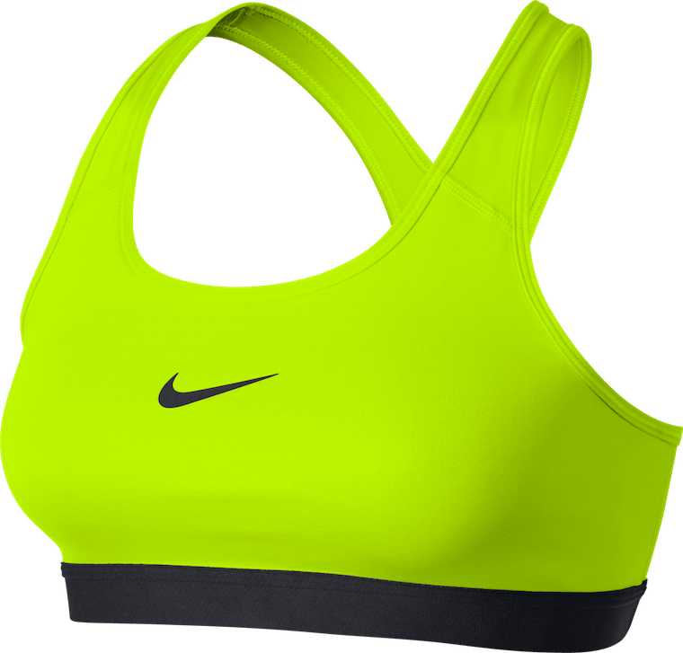 Neon Yellow Nike Sports Bra With Black Band Apparel Product Photo PNG