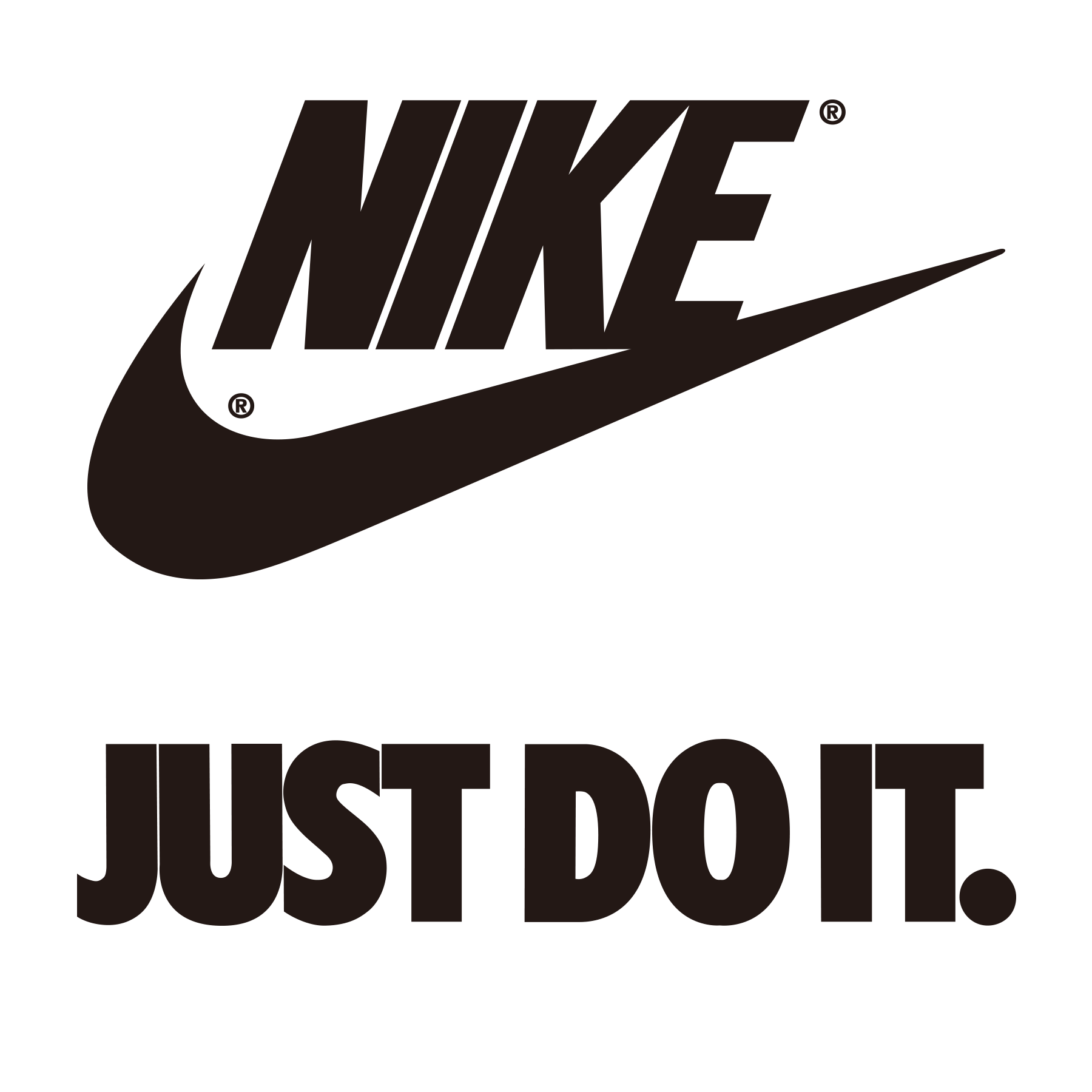 Nike Swoosh Logo And Just Do It Slogan Black Typography Graphic PNG