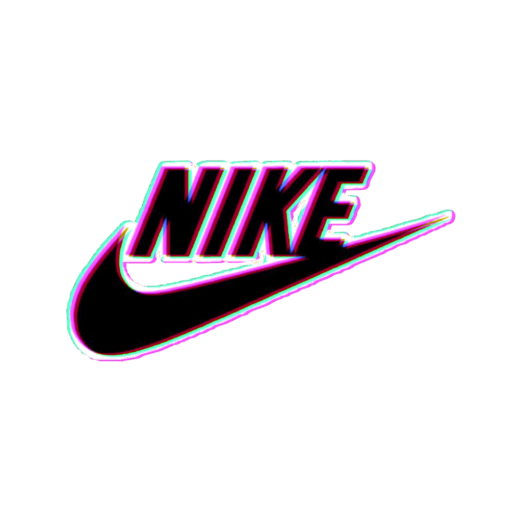 Nike Swoosh Logo With Blue Purple Neon Gradient Effect PNG