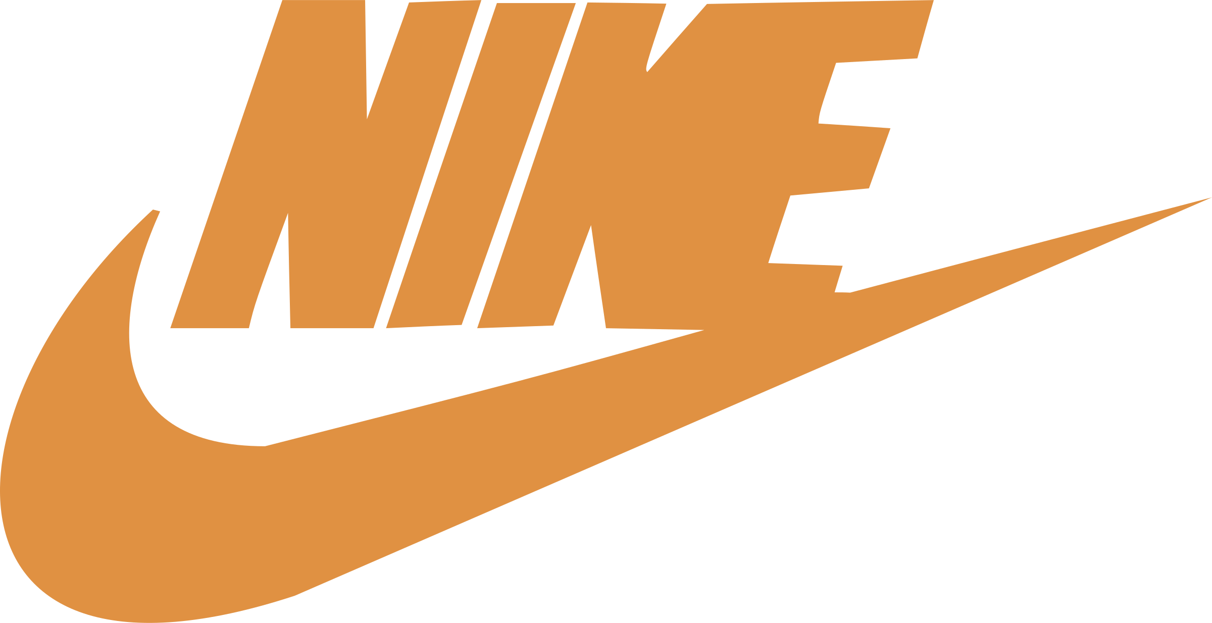 Orange Nike Wordmark And Swoosh Logo Bold Isolated PNG Image PNG