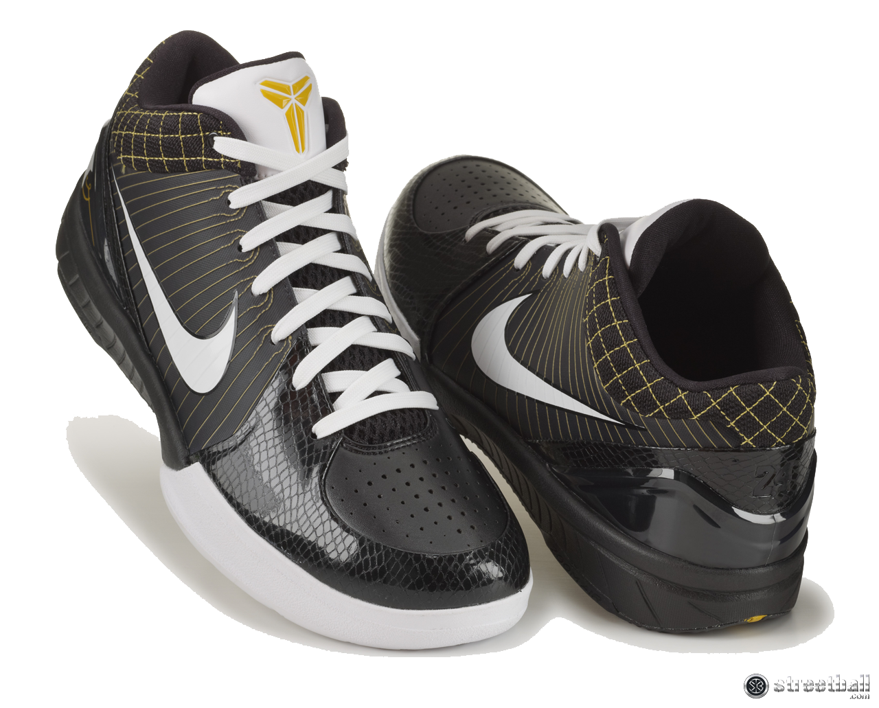 Pair Of Black Nike High Top Basketball Shoes With White Swoosh PNG