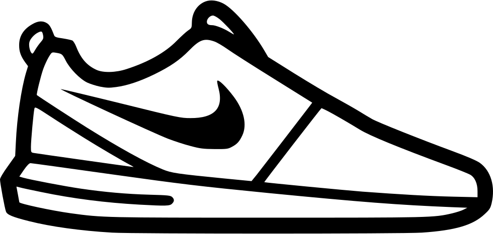 Side View Outline Illustration Of Classic Nike Running Shoe PNG