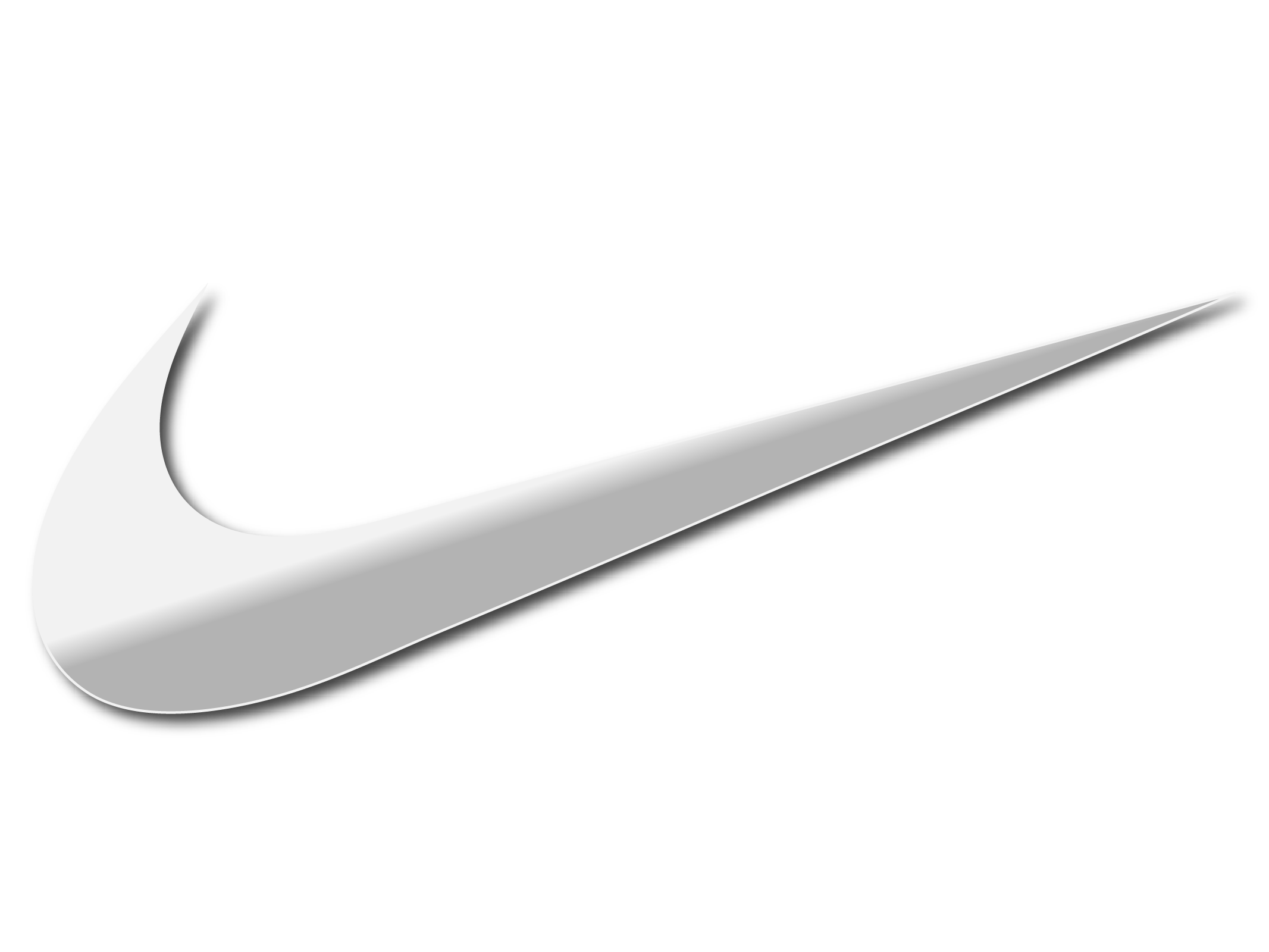 Silver White Three Dimensional Nike Swoosh Logo Product Graphic PNG
