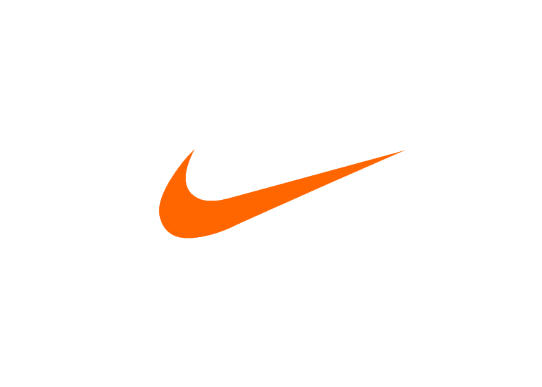 Small Orange Nike Swoosh Logo On Transparent Background PNG