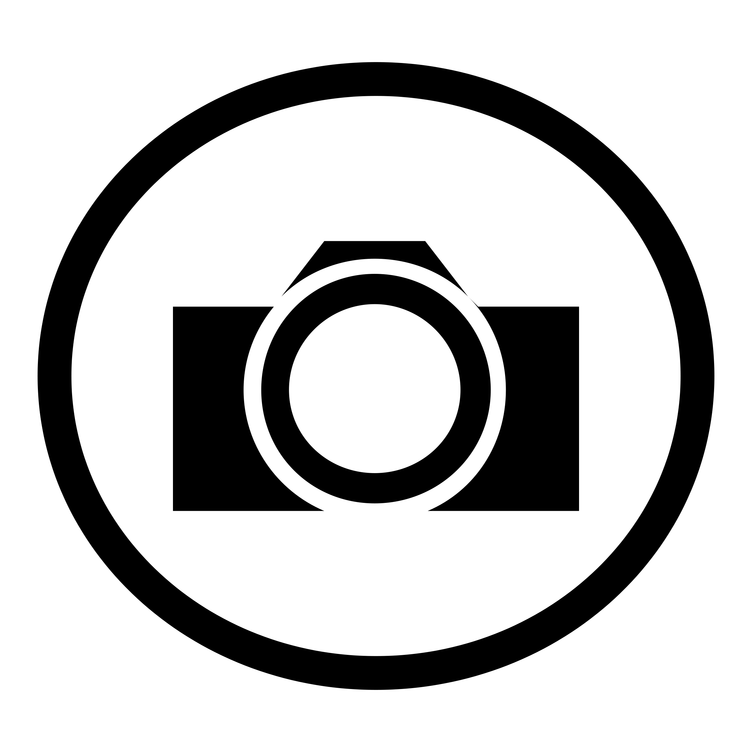 Black Camera Symbol Inside Circular Border Isolated PNG Graphic