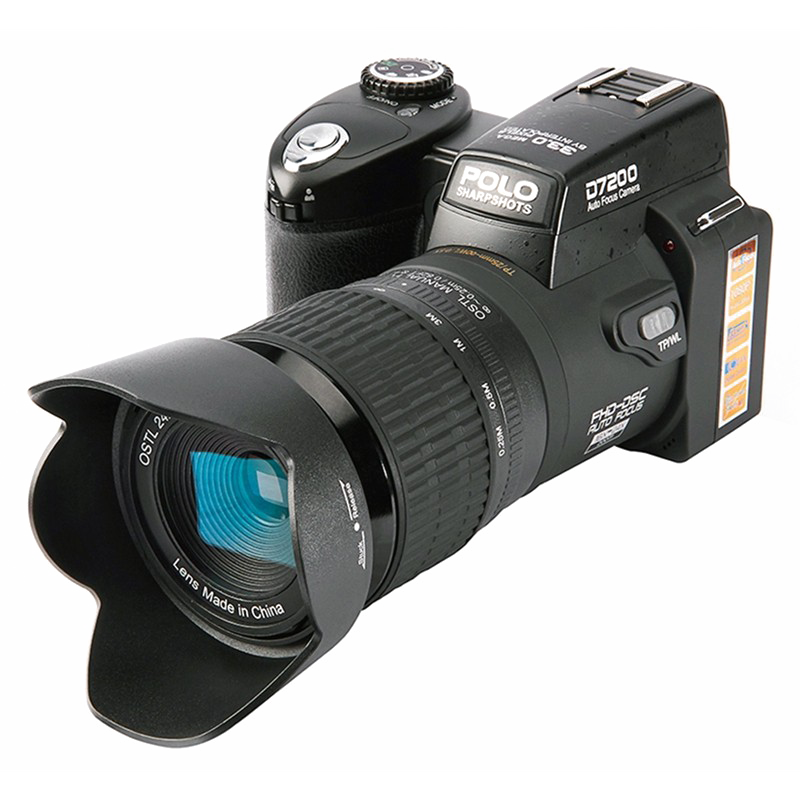 Black Digital Bridge Camera With Extended Zoom Lens Side View