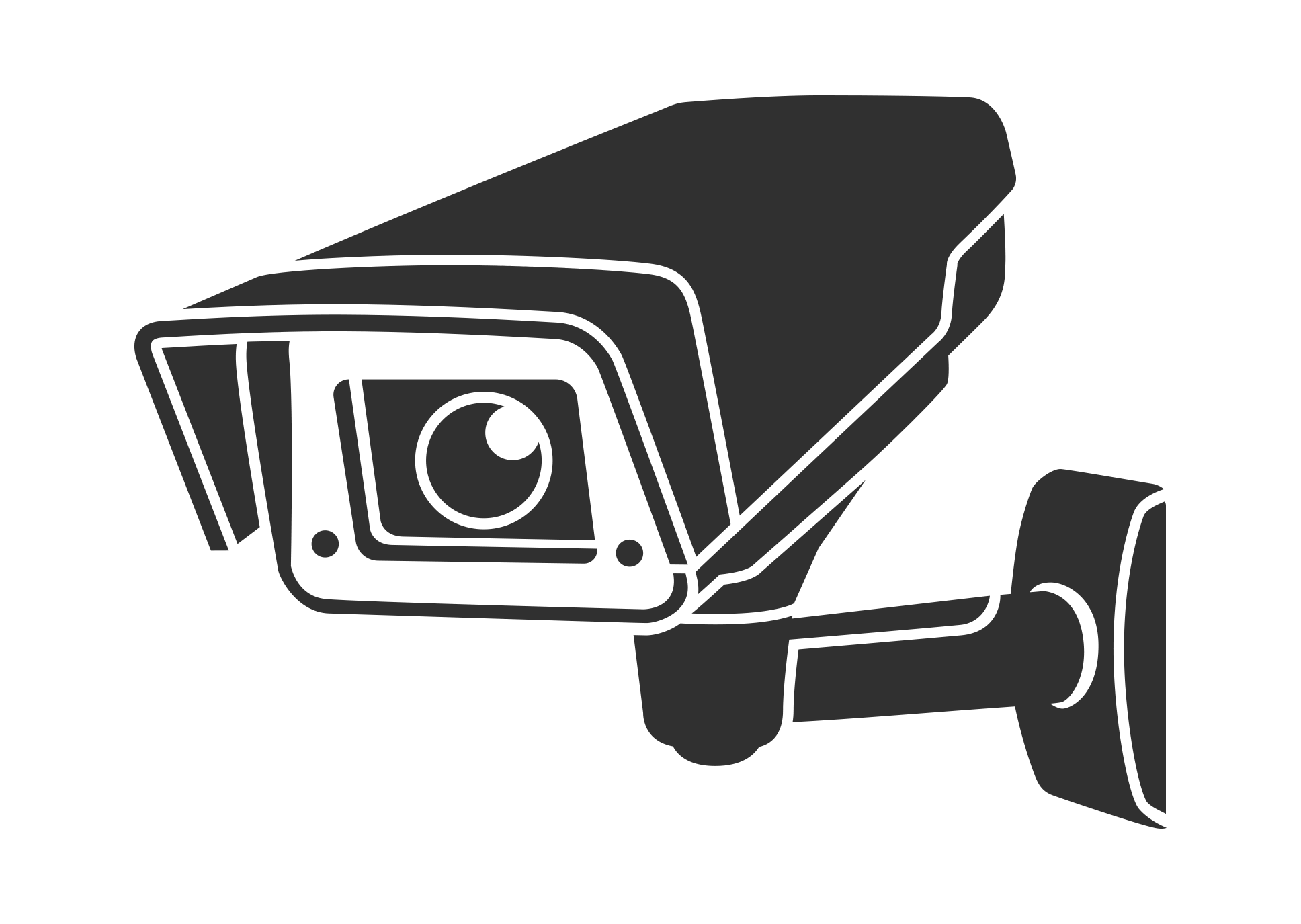 Line Art Outdoor CCTV Security Camera With Wall Mount
