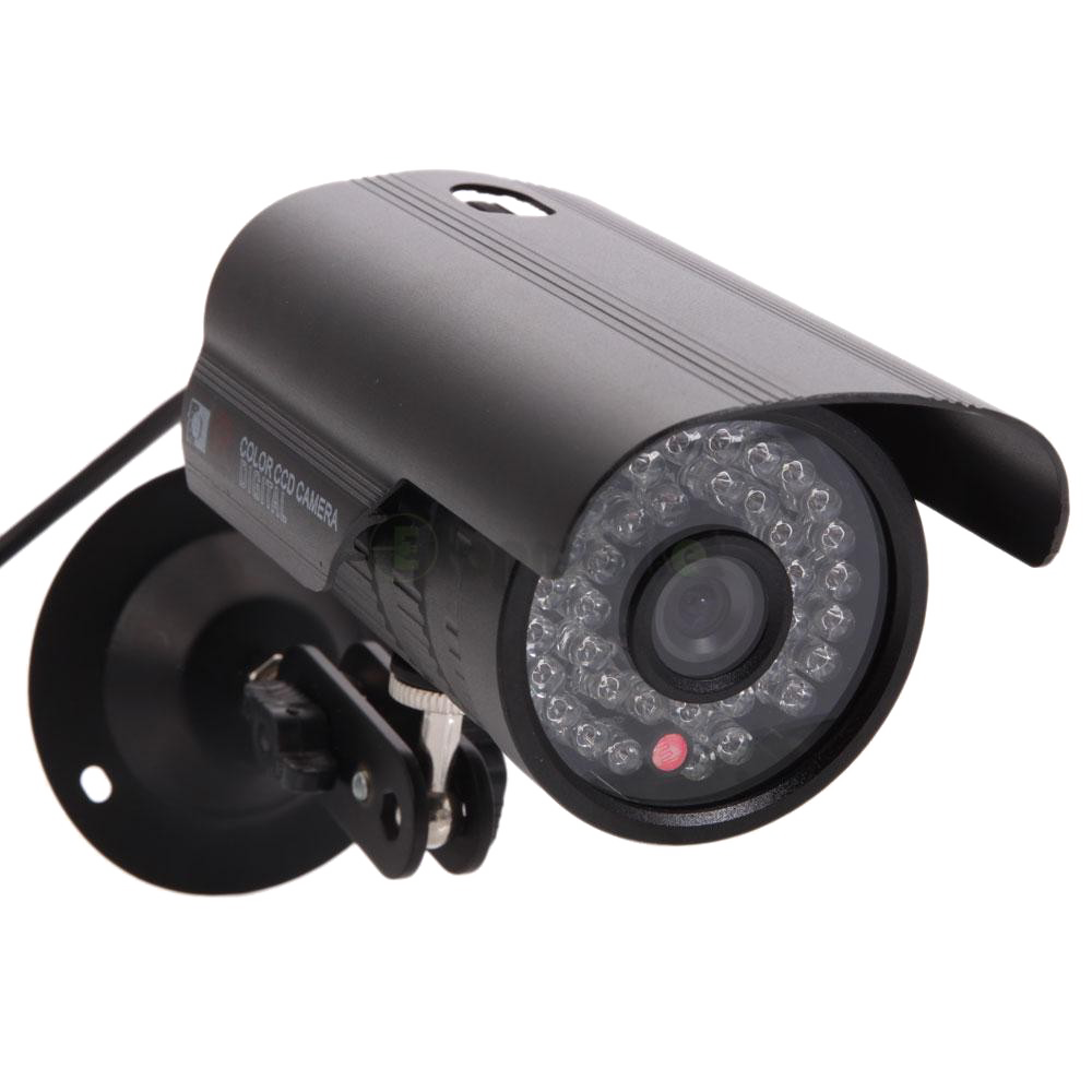 Outdoor Bullet Security Camera With Infrared Night Vision LEDs