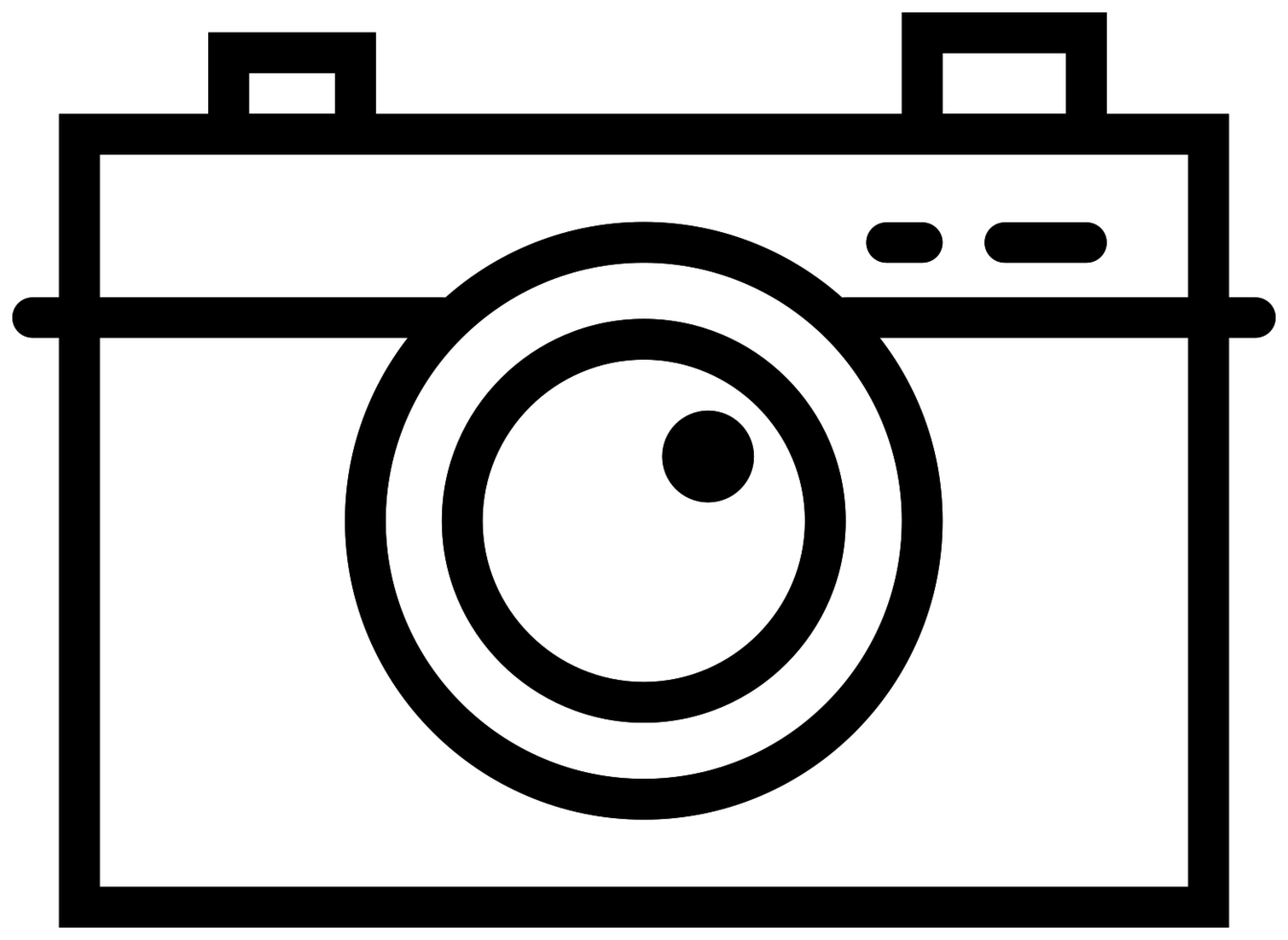 Simple Black Outline Camera Icon With Center Lens Transparent PNG