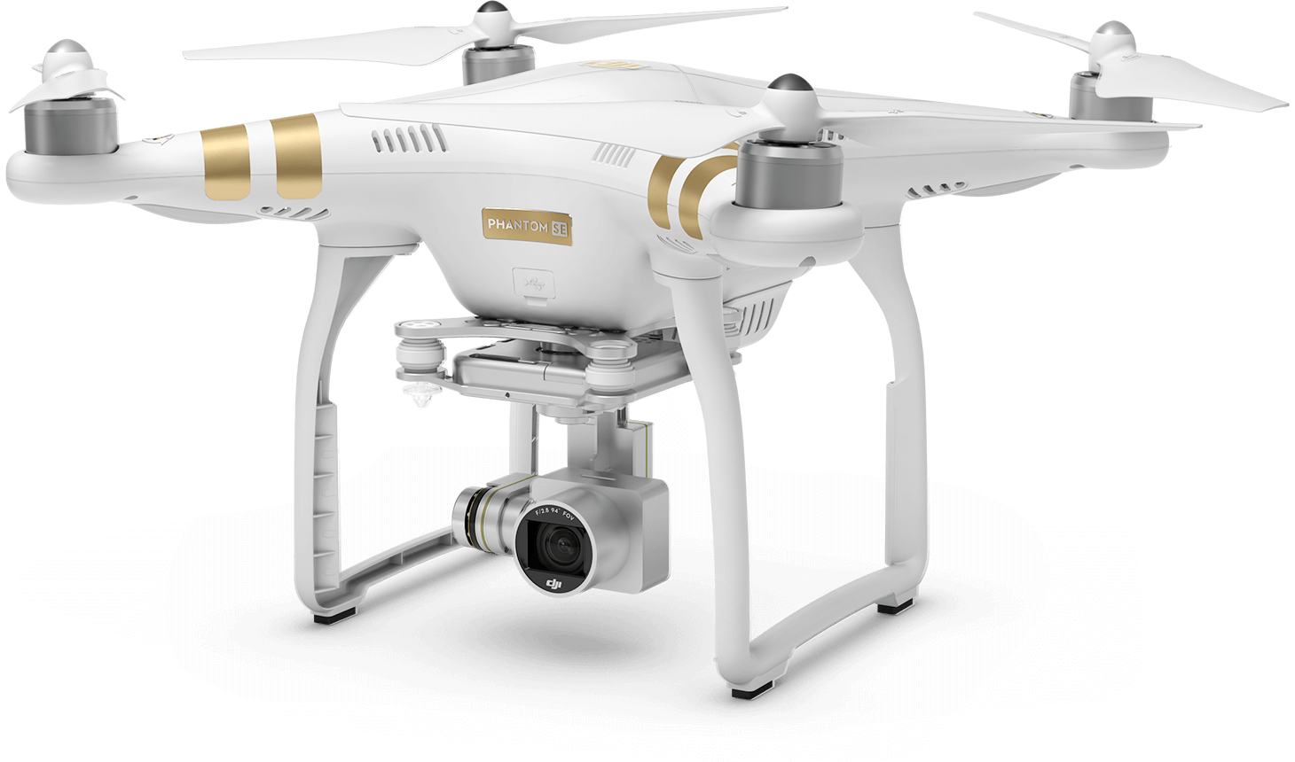 White Camera Drone Quadcopter With Gimbal Mounted Aerial Camera