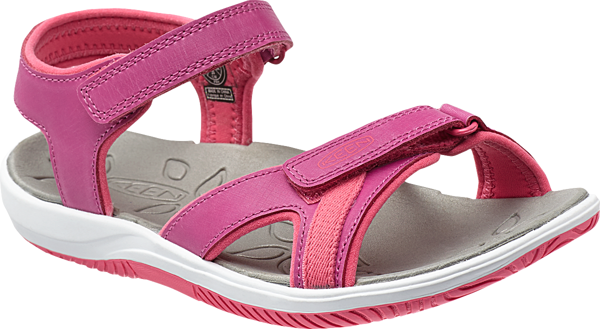 Pink Girls Sport Sandals With Gray Sole And Adjustable Ankle Straps