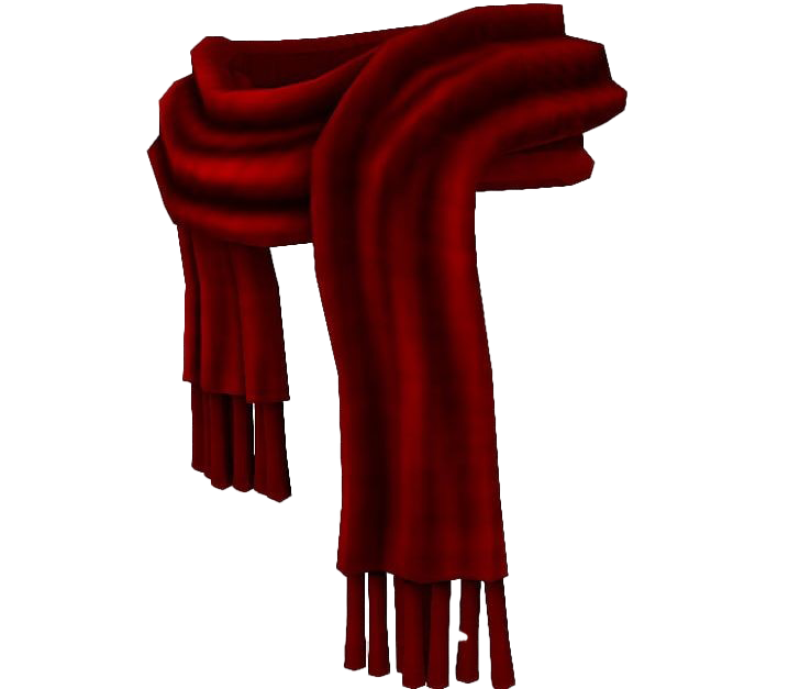 Dark Red Ribbed Winter Scarf With Long Matching Fringe