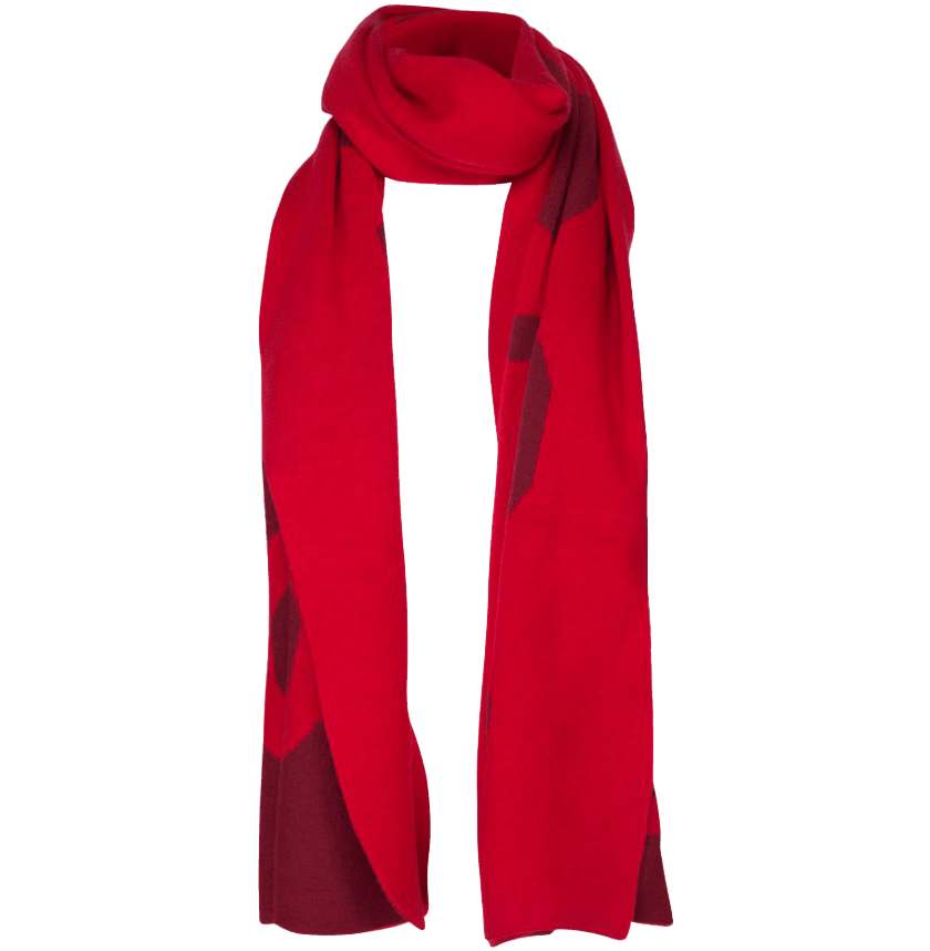 Long Bright Red Womens Scarf With Smooth Lightweight Fabric
