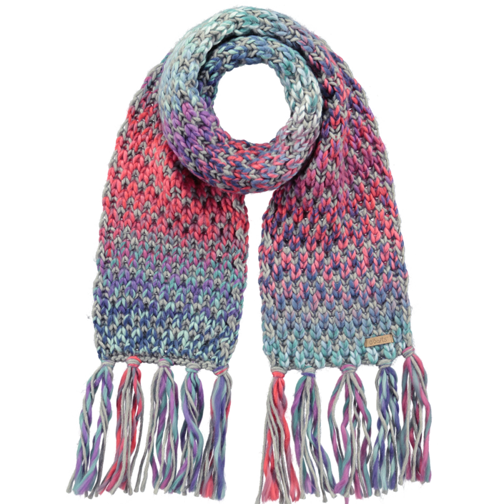 Multicolor Chunky Knit Scarf With Long Fringe Tassels