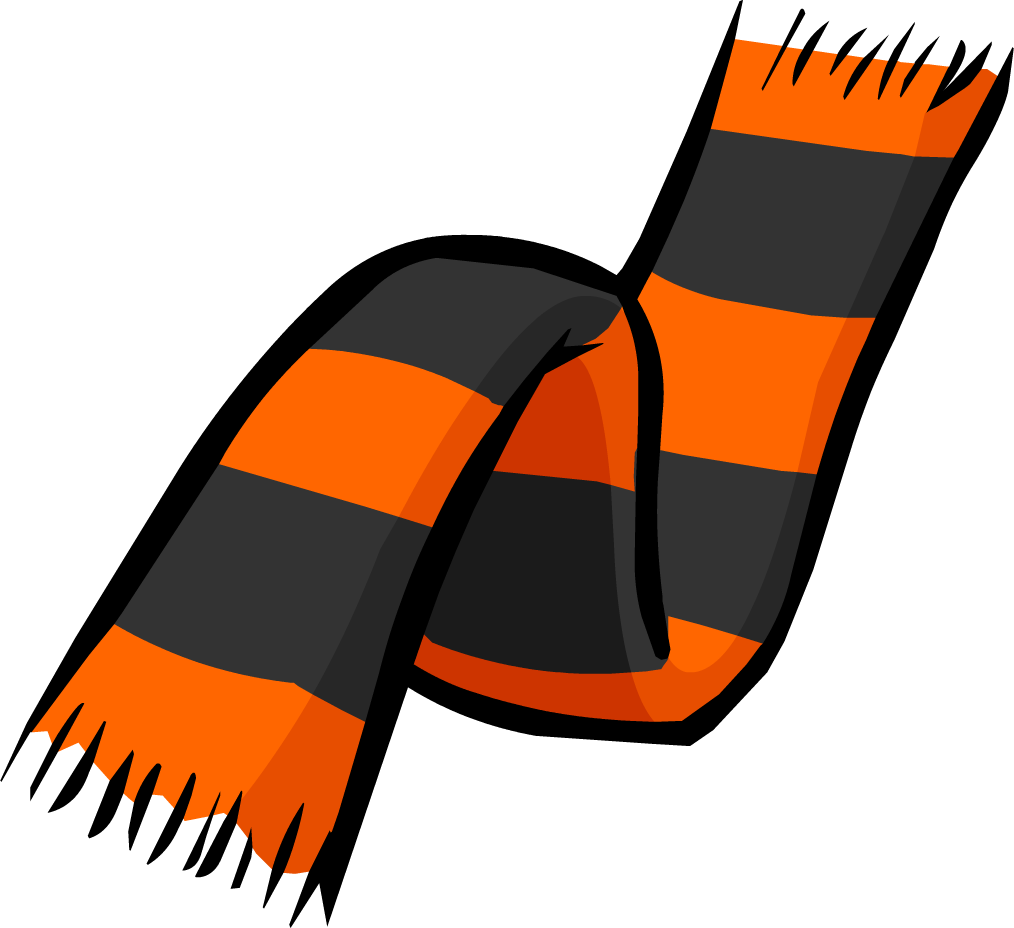 Orange And Black Striped Scarf Vector Illustration With Tassels