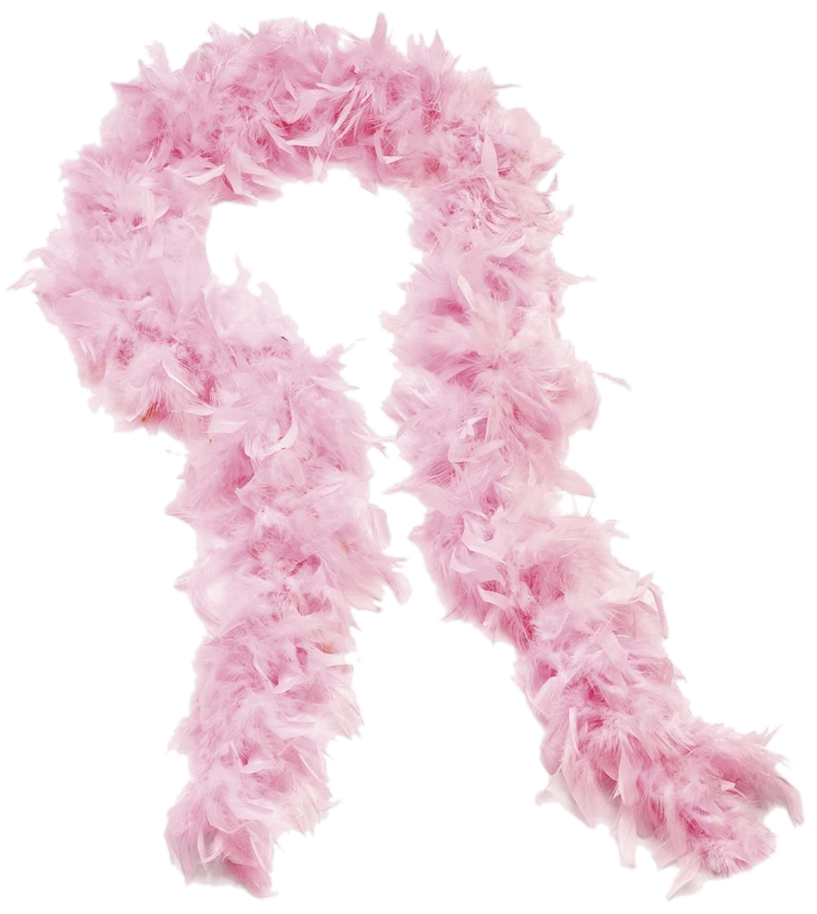 Pale Pink Feather Trim Scarf With Soft Textured Decorative Edges