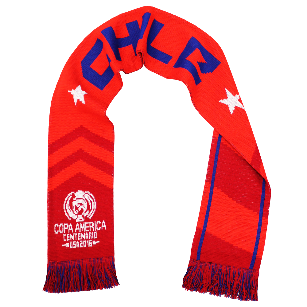 Red And Blue Chile Copa America Soccer Fan Scarf With Lettering