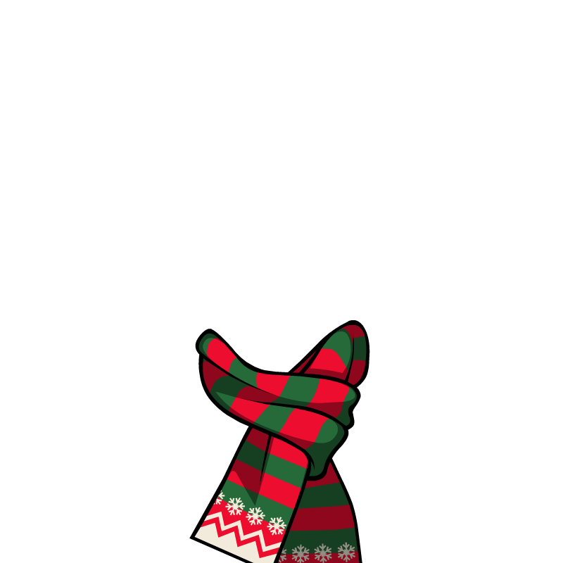 Red And Green Plaid Christmas Scarf Cartoon Illustration