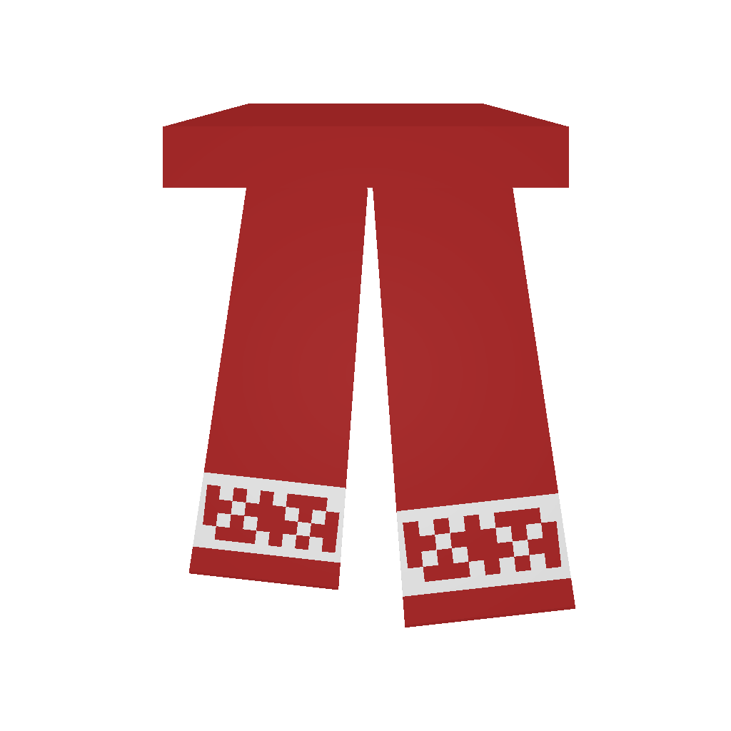 Red Scarf With White Geometric Knit Pattern On Fringe Ends