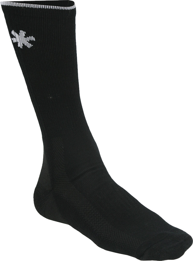 Black Knee High Sports Sock With Small White Snowflake Emblem