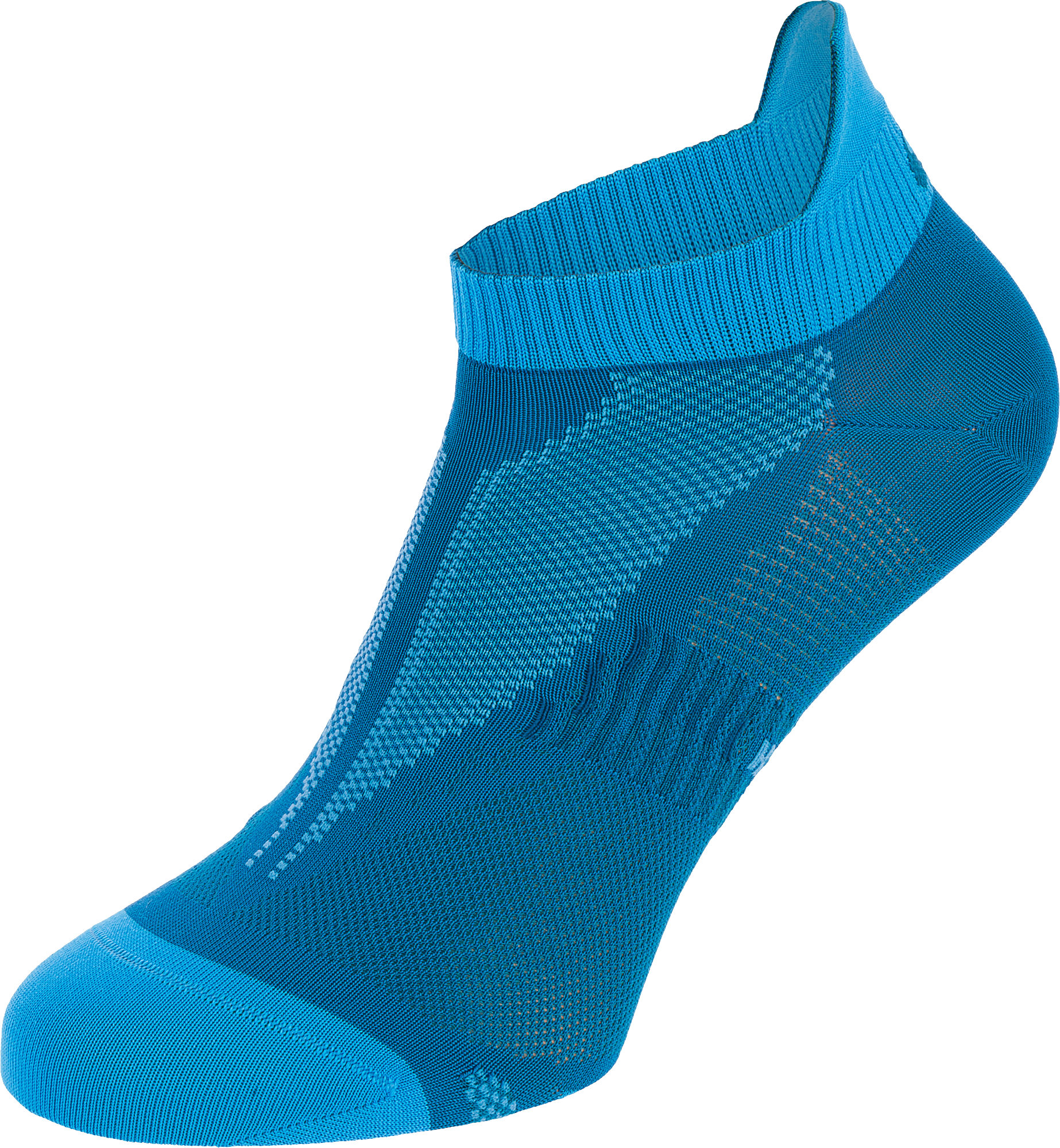 Blue Low Cut Athletic Ankle Sock With Breathable Knit Texture