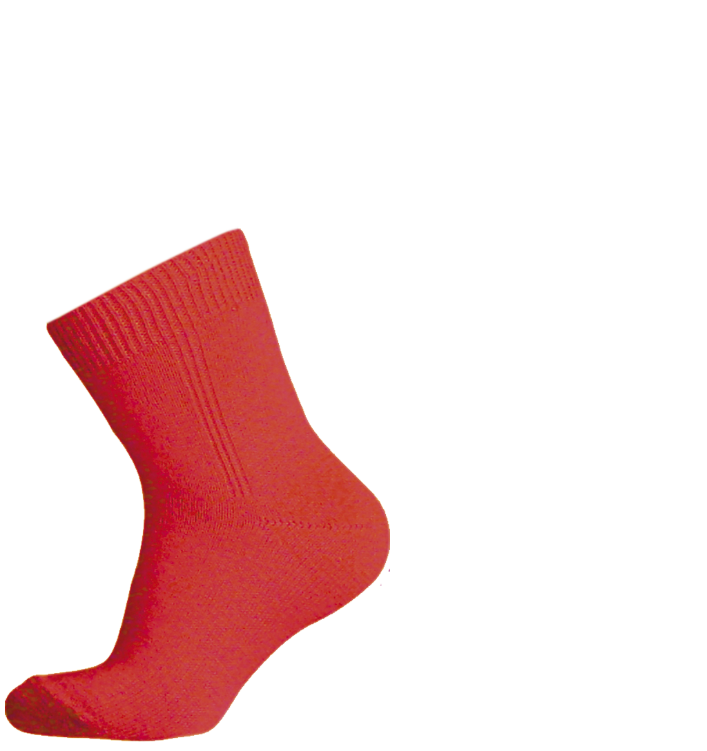Bright Red Crew Socks Isolated Transparent Background PNG Image