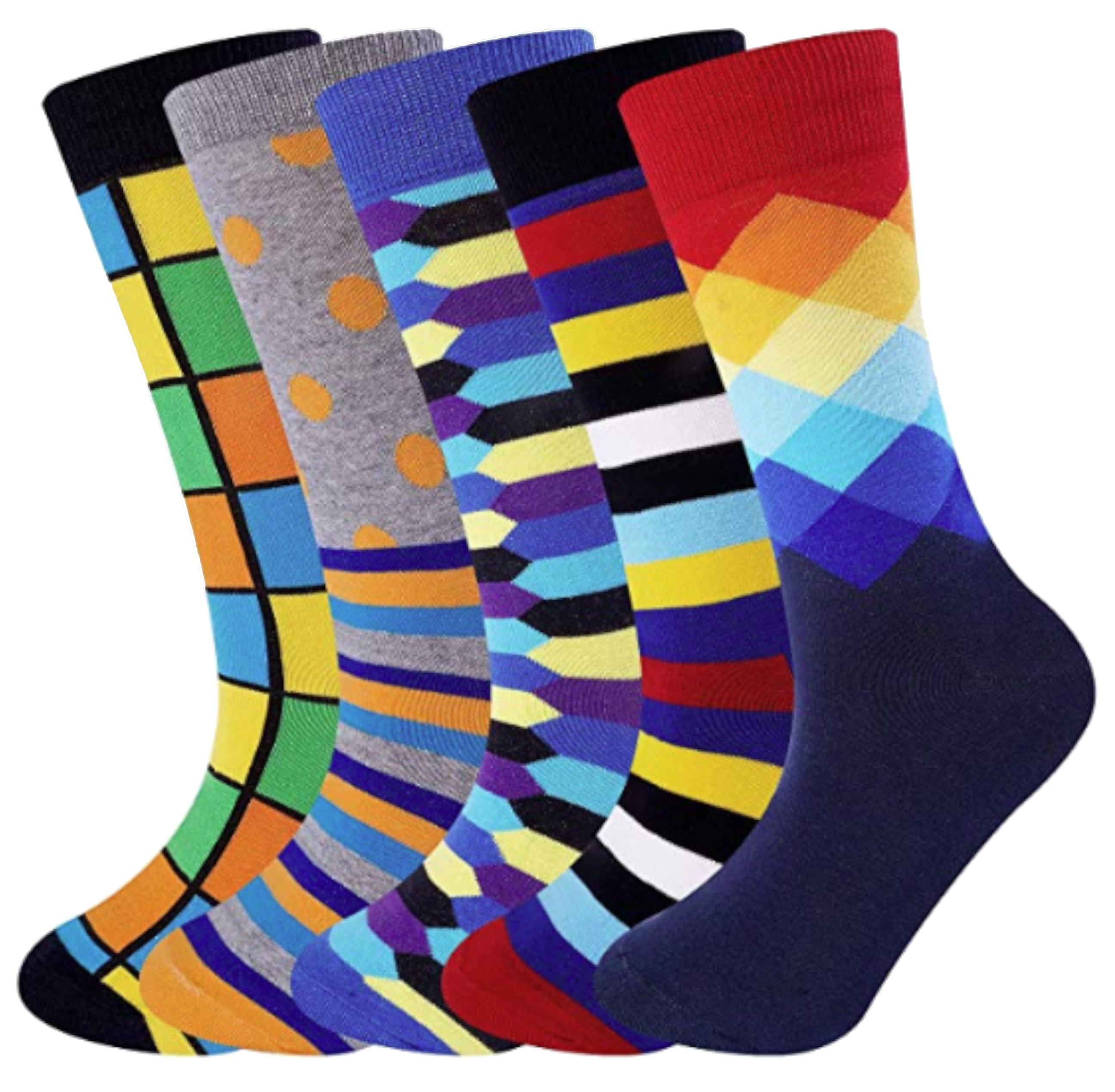 Collection Of Colorful Striped Crew Socks In Multiple Patterns