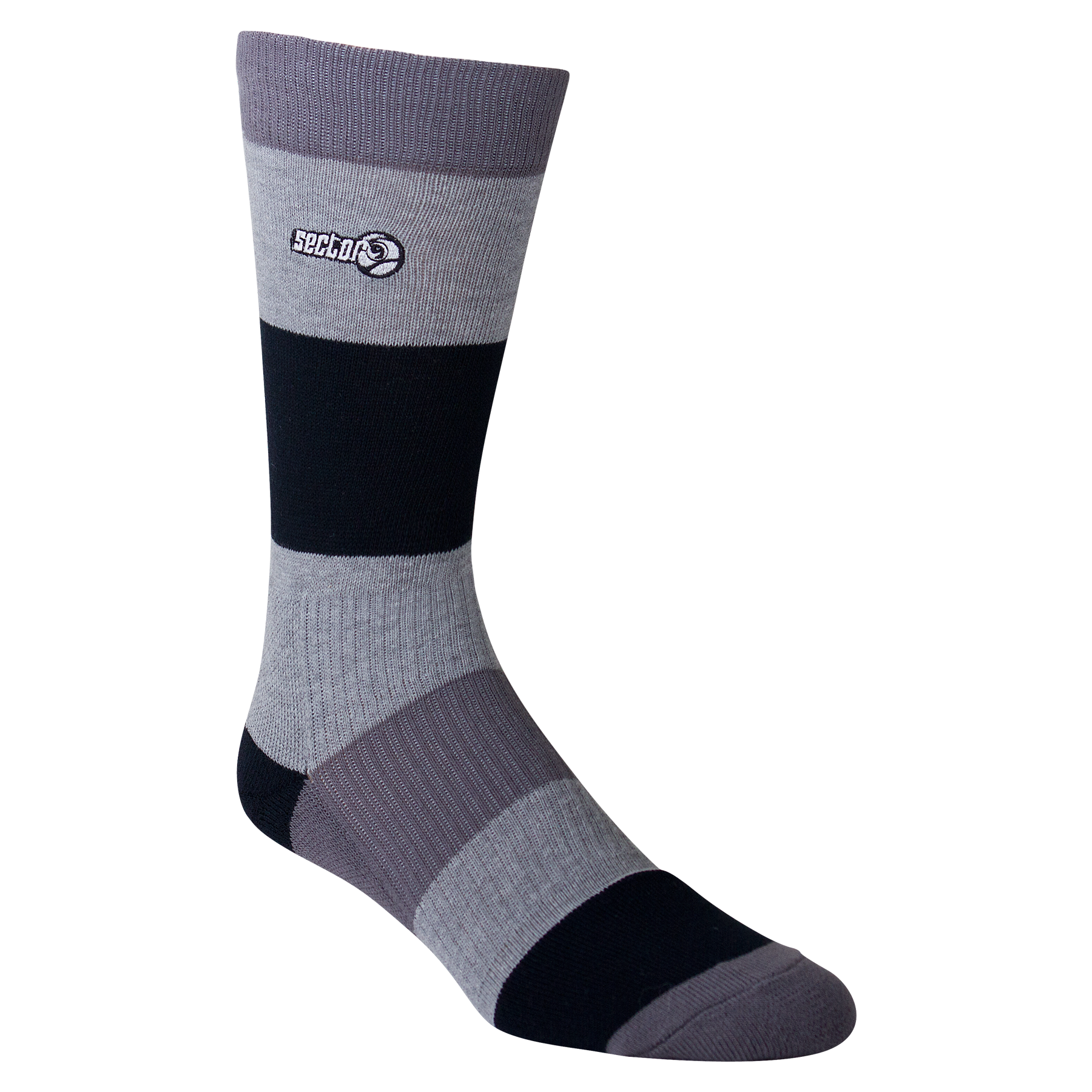Gray And Navy Cushioned Athletic Socks Pair With Logo Detail
