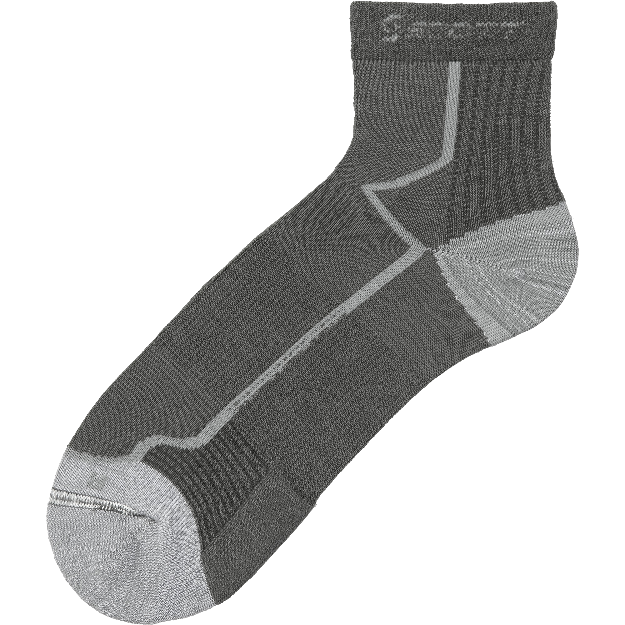 Gray Hiking Sock With Reinforced Heel Toe And Ankle Support