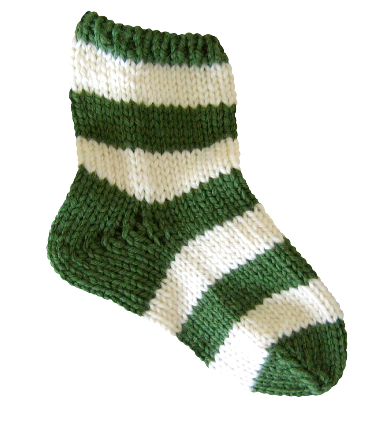 Green And White Striped Ankle Socks Pair With Soft Knit Texture