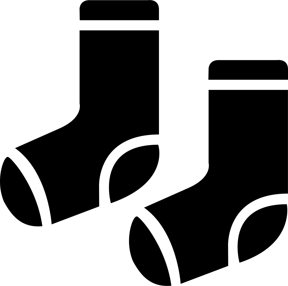 Pair Of Black Ankle Socks Flat Silhouette Illustration
