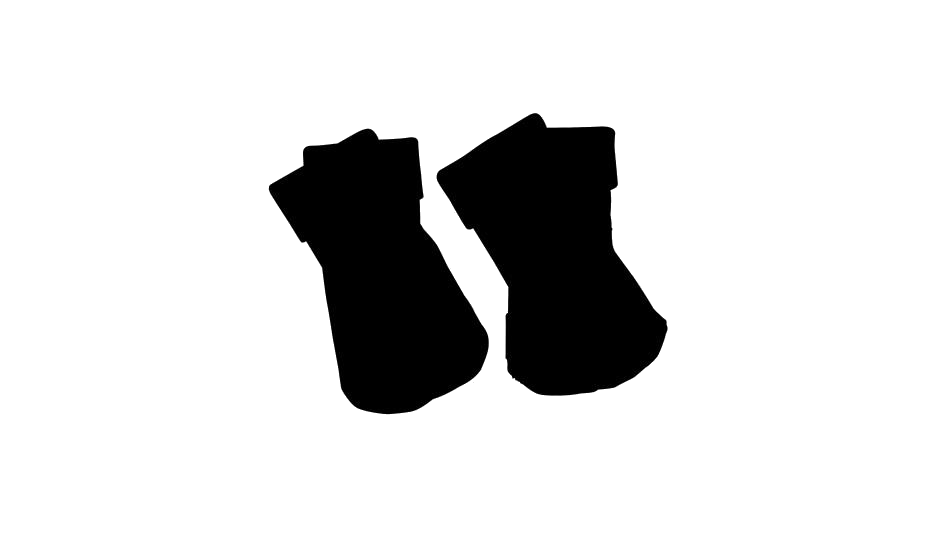 Pair Of Black Short Socks Silhouette Transparent Background PNG Image