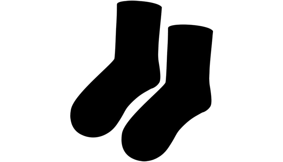 Pair Of Black Socks Silhouette Icon Isolated Transparent PNG Graphic