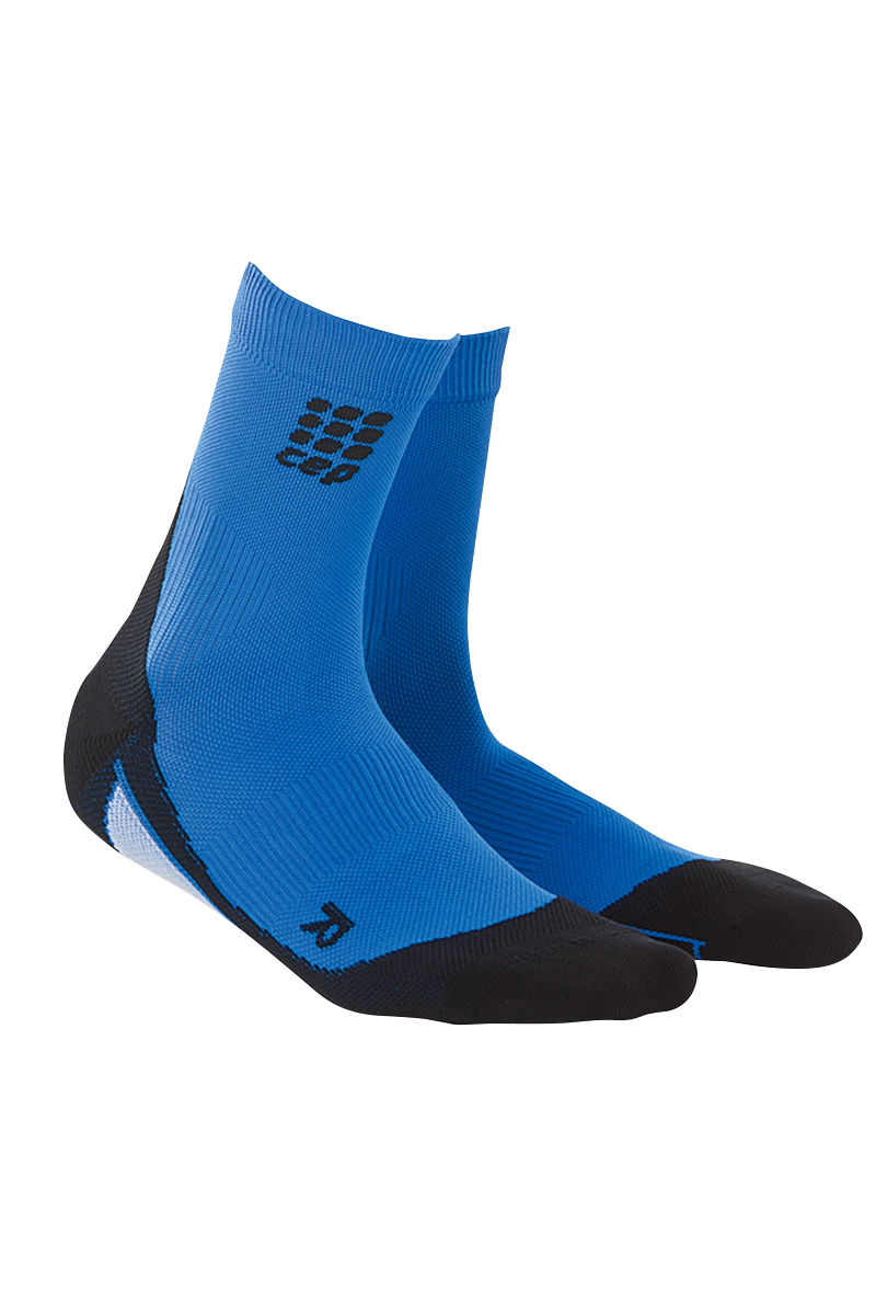 Pair Of Blue And Black Performance Sports Socks With Grip Panels