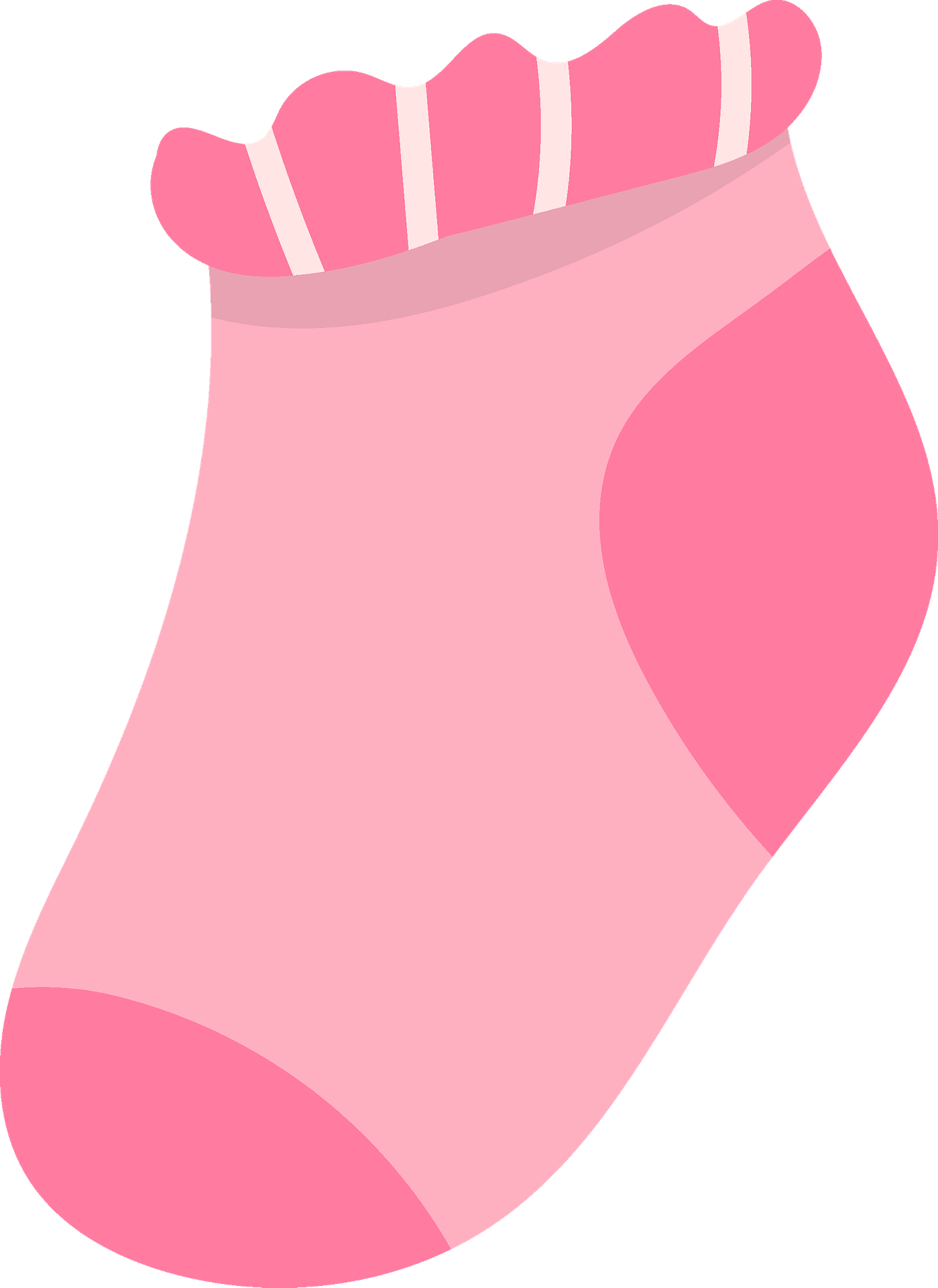 Pink Low Cut Ankle Sock Cartoon Illustration With Ribbed Cuff