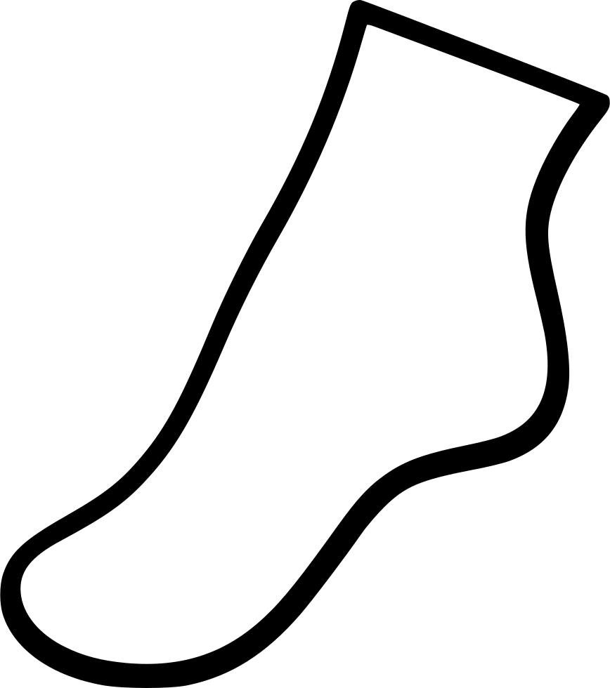 Simple Black Outline Of An Ankle Sock Transparent PNG Icon