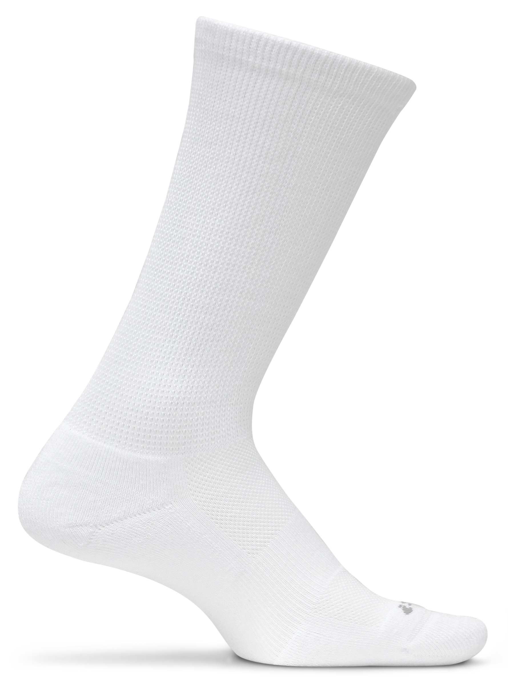 Single White Athletic Crew Sock With Reinforced Toe And Heel