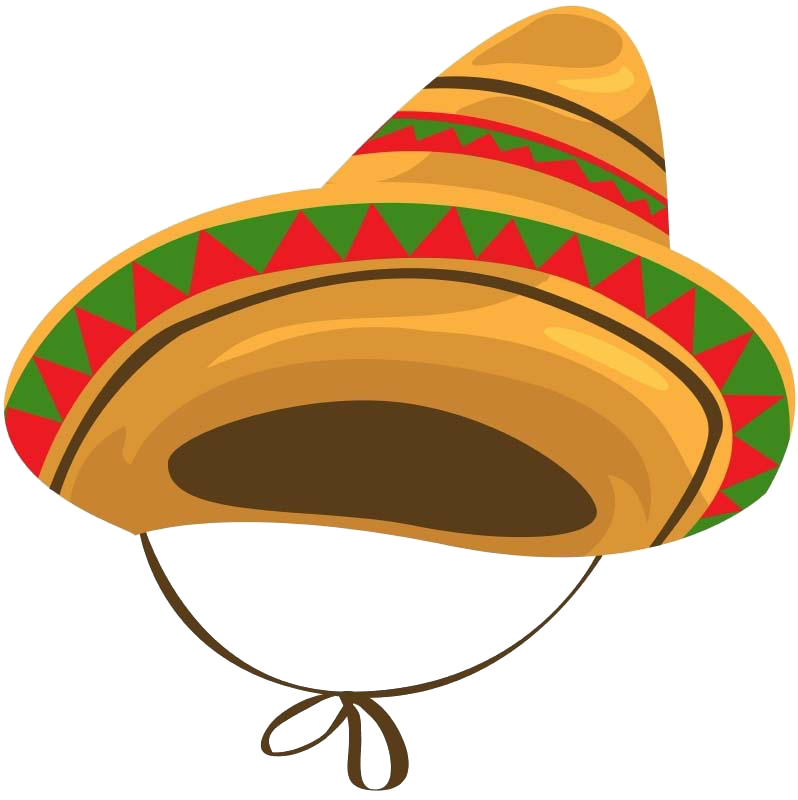 Decorative Brown Green Sombrero With Chin Cord And Colorful Trim