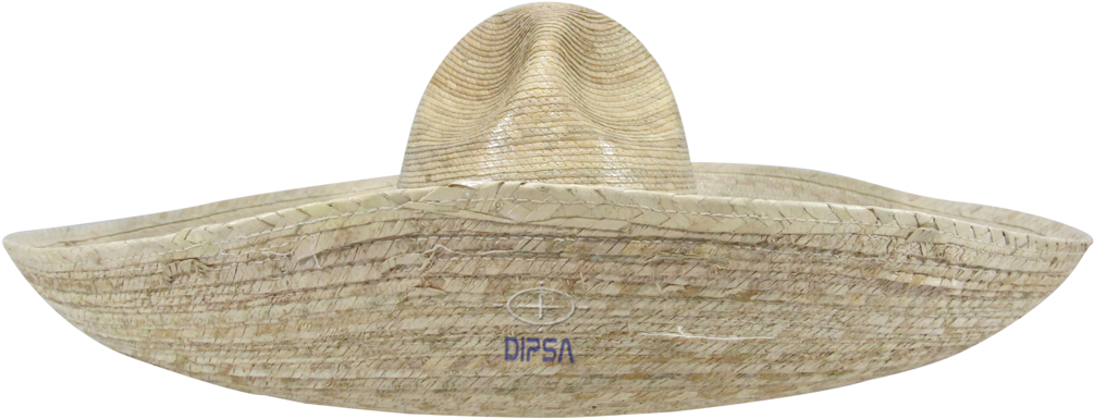 Light Beige Natural Straw Sombrero With Broad Woven Brim Product Photo