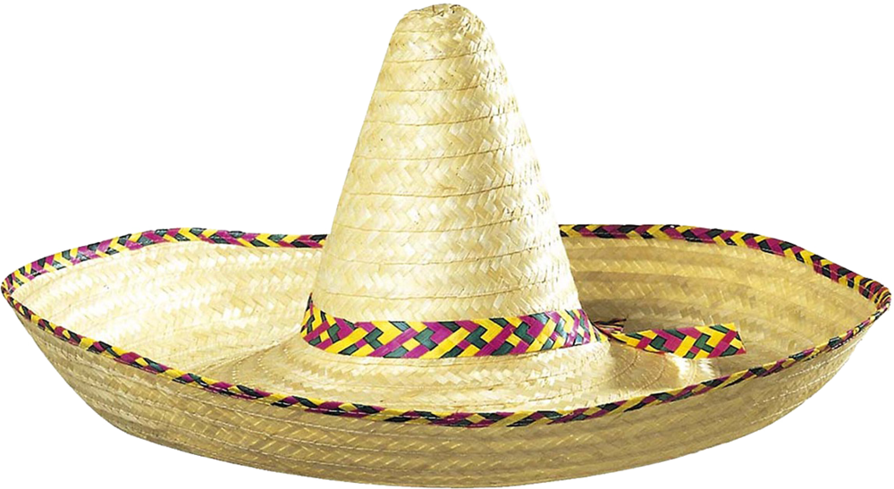 Light Straw Sombrero With Multicolor Woven Edge Product Photo