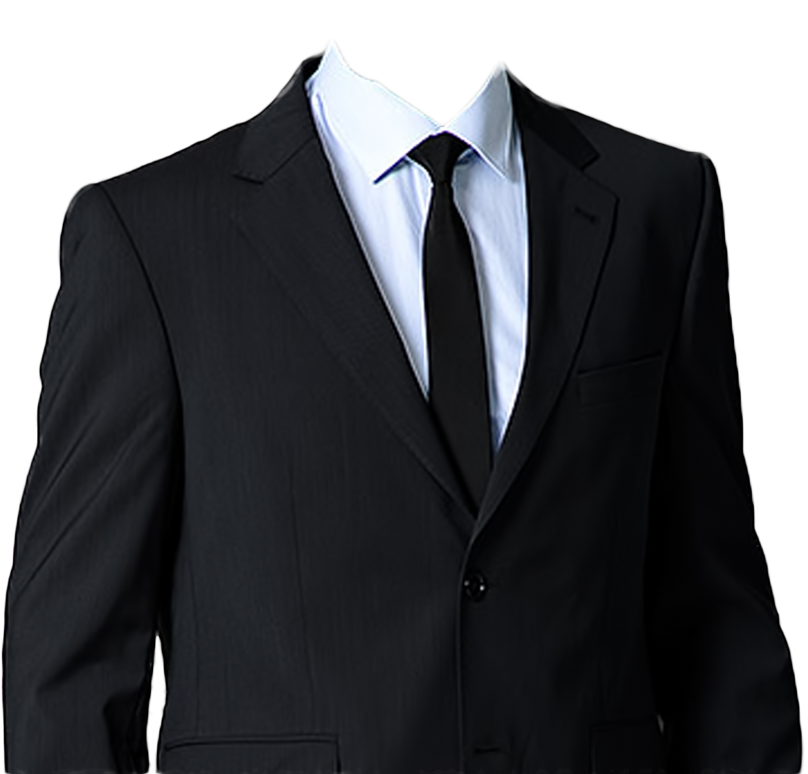 Black Mens Suit Jacket With White Shirt And Narrow Black Tie