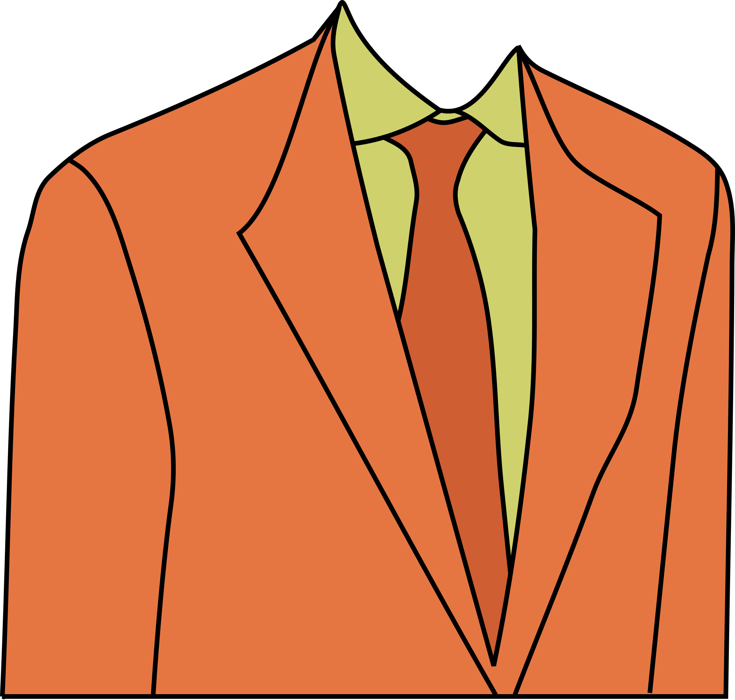 Orange Suit Jacket And Tie Cartoon Illustration Transparent Background PNG