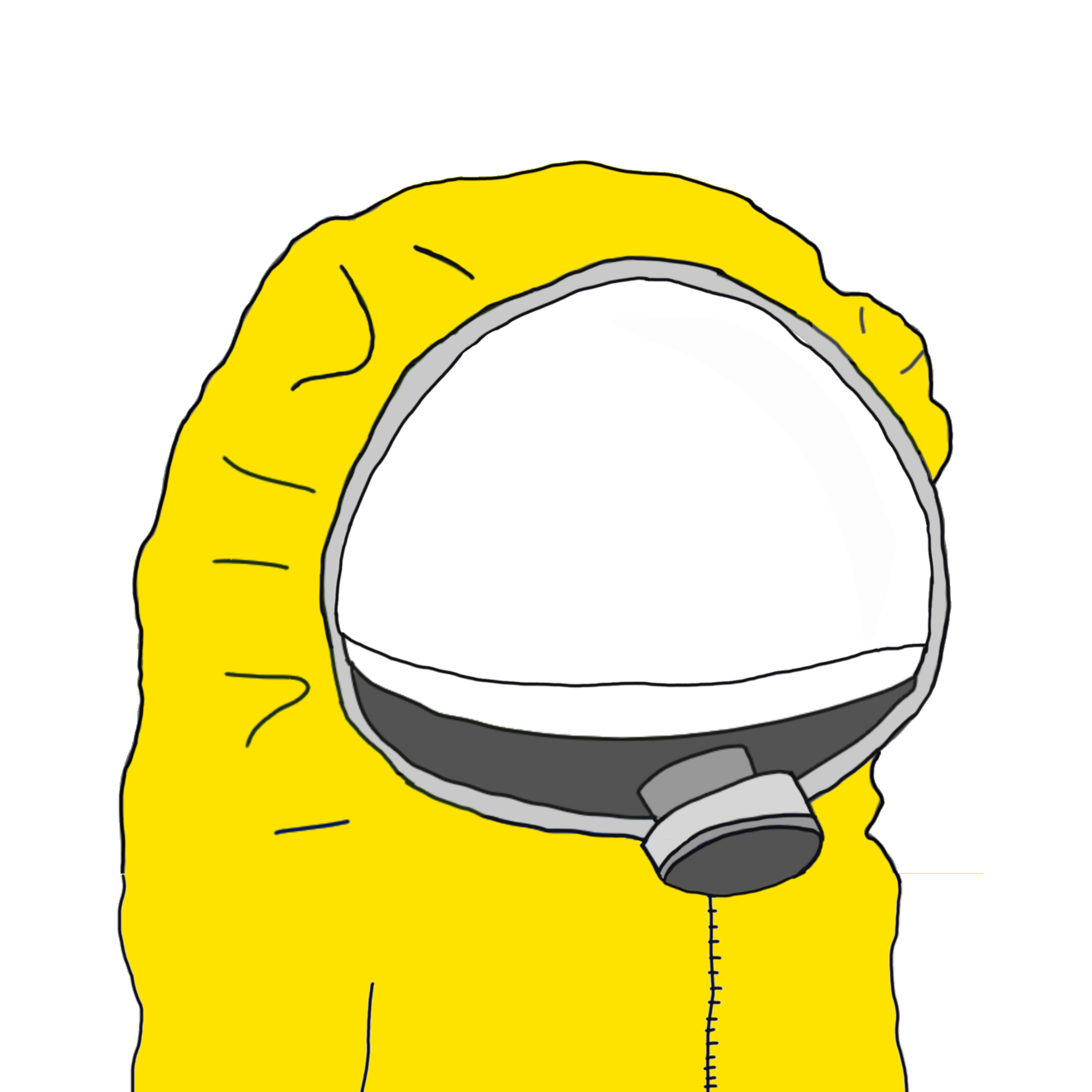 Person Wearing Yellow Protective Hazmat Suit And White Respirator Mask