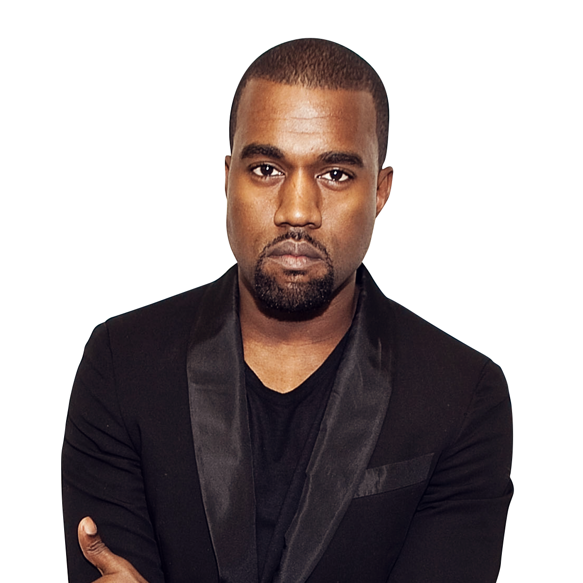 Portrait Of Man Wearing Black Designer Suit And Dark Shirt