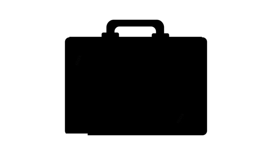 Black Business Briefcase Silhouette Icon Isolated PNG Image